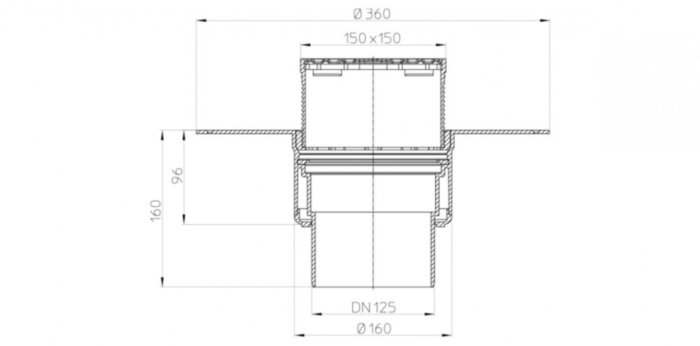 Кровельная воронка HL62BP/2 DN 125 для ПВХ-мембран стандарт для плоской эксплуатируемой кровли