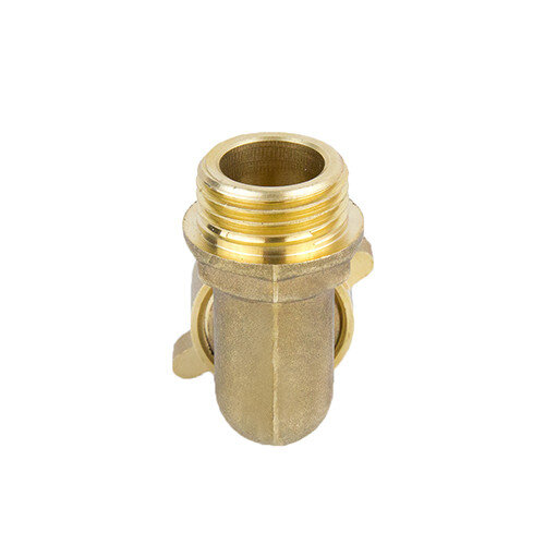 Переходник для шланга латунный Aquasfera 9106 DN 25x25 PN 25 резьба - 1''x25, угловой разъемный, резьбовой НР-НР, 9106-05