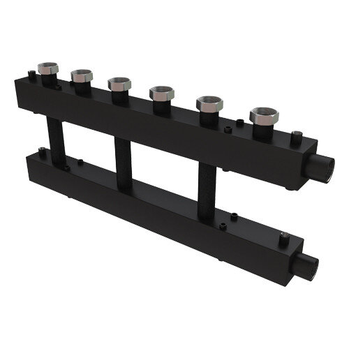 Коллектор распределительный Askon Дублер КК-40F/125/40/4D 4-х контурный ВР-НР 1 1/2" Ду 40 Ру 6 без теплоизоляции