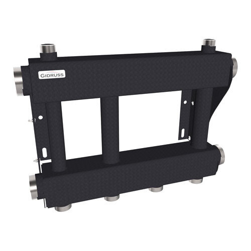 Коллектор распределительный GIDRUSS MK-250-2x32 2-х контурный НР 2"x1 1/4" Ду 50 Ру 6 модульный