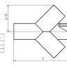 Крестовина 63 мм SDR17 45° ПЭ100 равнопроходная сварная сегментная ПНД 2