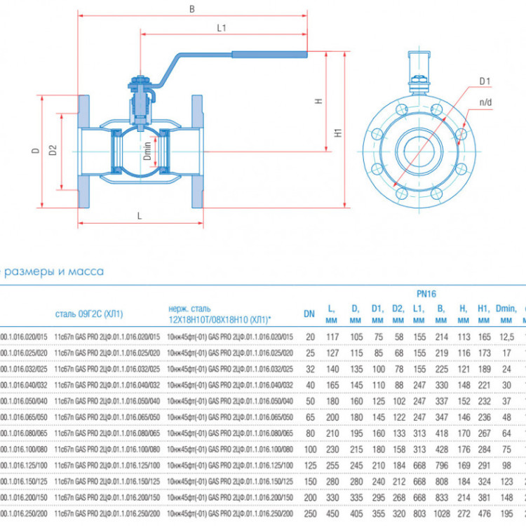Кран шаровой Маршал 11с67п GAS PRO 2ЦФ.00.1 DN 100/80 PN 16 стандартнопроходной фланцевый 2