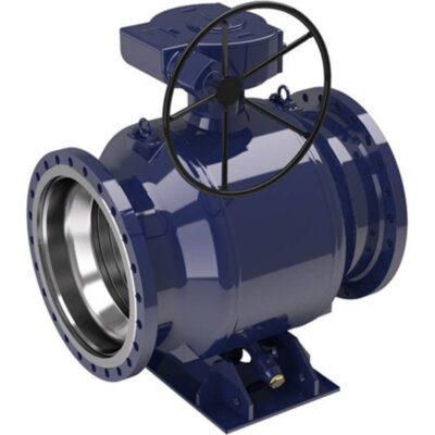 Кран шаровой NAVAL 285502 DN 700 PN 25 стальной стандартнопроходный фланцевый с редуктором