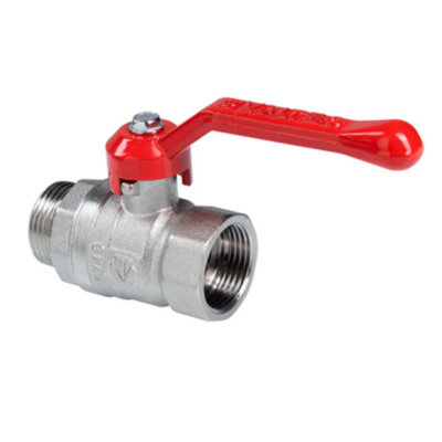 Шаровой кран VALTEC СТАНДАРТ 1/2" Ду15 Ру40 никелированный c внутренней - наружной резьбой VT.121.N.04