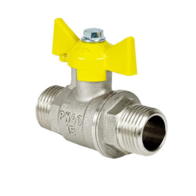 Кран шаровый VALFEX STANDART VF.279 НР 1/2" Ду 15 Ру 40 газовый никелированный латунный