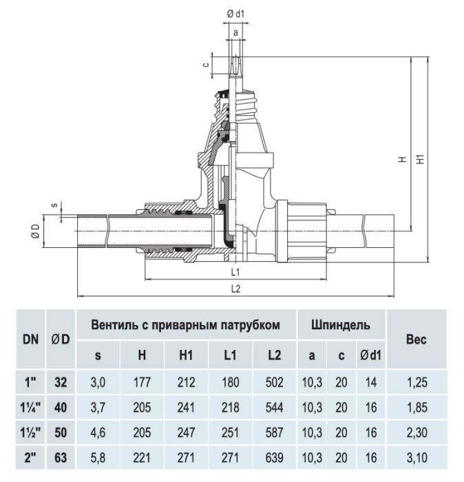 Вентиль Hawle 2670 с ПЭ патрубками для сварки POM PN 16 DN 1 1/2"/50