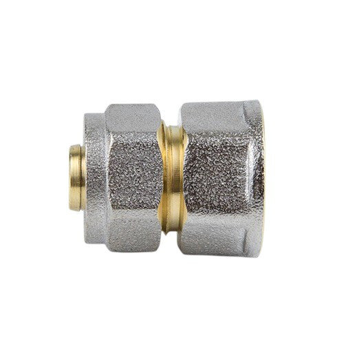 Соединитель латунный Aquasfera 7002 DN 20x26 PN 16 резьба - 3/4'', покрытие - никель, резьбовой ВР/компрессионный, 7002-05