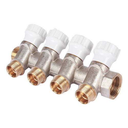 Коллектор распределительный ITAP 465 4 отвода ВР-НР 3/4"х1/2" DN 20 PN 10 с регулирующими клапанами