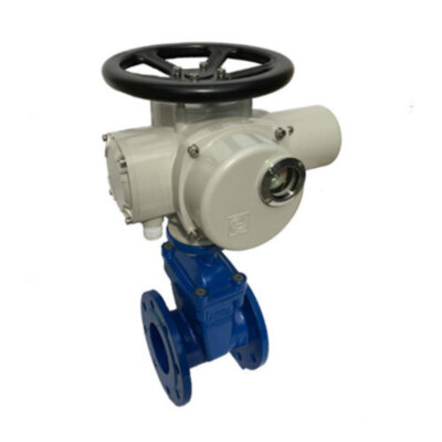 Задвижка клиновая ABRA A40-G-BS F4 DN 350 чугунная фланцевая с электроприводом