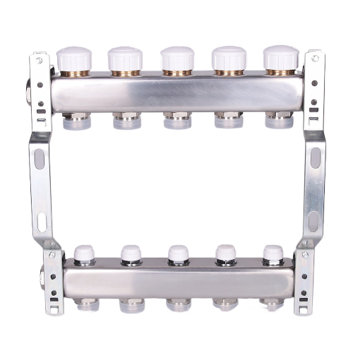 Коллекторная группа VALTEC VTc.582.EMNX.0607 7-ми контурный ВР-НР 1"x3/4" DN 25 PN 10 с регулирующими и балансировочными клапанами