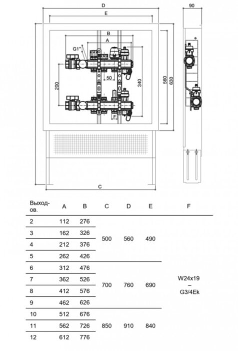 Коллектор LUXOR CD 477/9 в сборе с расходомерами