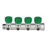 Коллектор распределительный FAR FK 3824 4 отвода ВР-НР 3/4"х1/2" DN 20 PN 16 с регулирующими клапанами плоское уплотнение 2