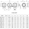 Коллектор распределительный FAR FK 3824 4 отвода ВР-НР 3/4"х1/2" DN 20 PN 16 с регулирующими клапанами плоское уплотнение 4