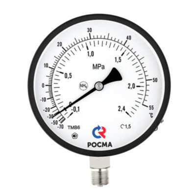 Мановакуумметр РОСМА ТМВ-611Р.00 NH3 (-0,1...0,5 MПa) Дкорп=150мм кл. 1,5 M20x1,5 аммиачный радиальный 00000039677