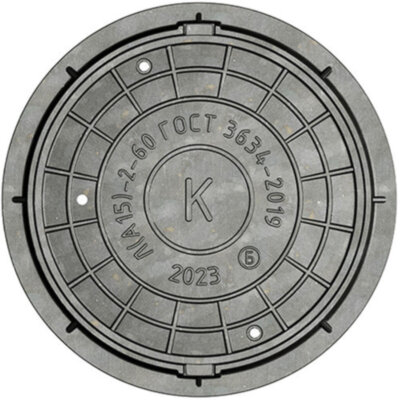 Люк чугунный легкий Л(А15)-Д-2-60 для дождевой канализации ГОСТ 3634-2019