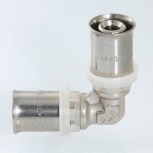 Угольник 90 градусов VALTEC VTm.251 DN 20 PN 10 латунный никелированный