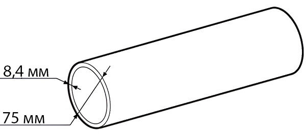 Труба ПНД техническая SDR9 d75х8,4 тип ОТ