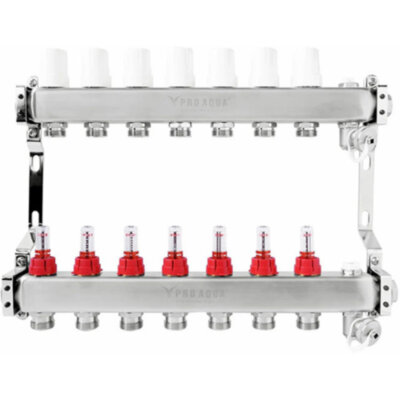 Коллекторная группа Pro Aqua 7 выходов с расходомерами