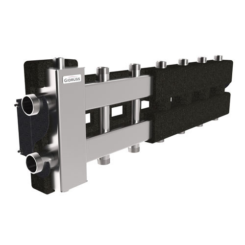 Коллектор распределительный GIDRUSS BMSS-80-7DU.EPP 7-ми контурный НР 1 1/4"x1" Ду 32 Ру 6 балансировочный в термоизоляции 1