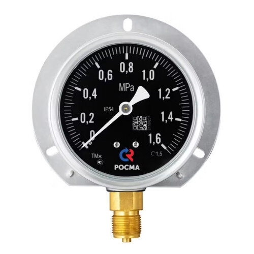 Манометр РОСМА ТМж-520РКТ (0...1 MПa) Дкорп=100мм кл. 1,5 M20х1,5 железнодорожный c LED-подсветкой, радиальный УТ-00047491