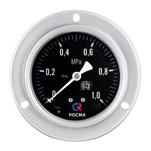 Манометр РОСМА ТМж-520ТЭКТ (0...1 MПa) Дкорп=100мм кл. 1,5 M20х1,5 железнодорожный c LED-подсветкой, эксцентрический УТ-00047588 1