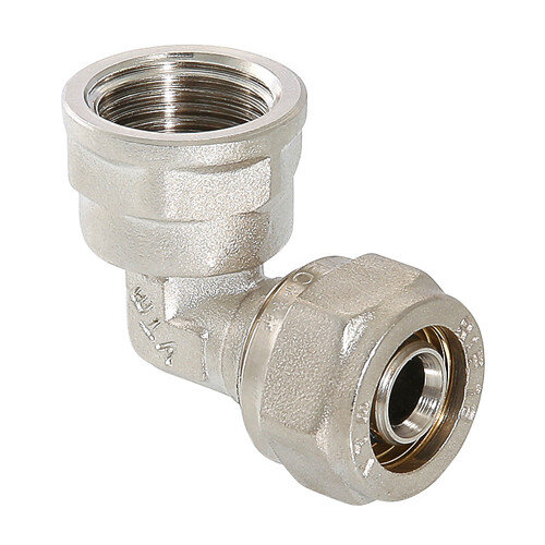 Угольник 90 градусов VALTEC VTm.352 ВР 3/4" DN 16x20 PN 10 латунный никелированный