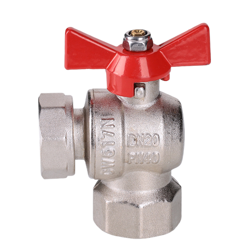 Кран шаровой VALTEC 3/4" Ду20 Ру25 угловой с накидной гайкой и внутренней резьбой (короткий) VT.266.NS.0505