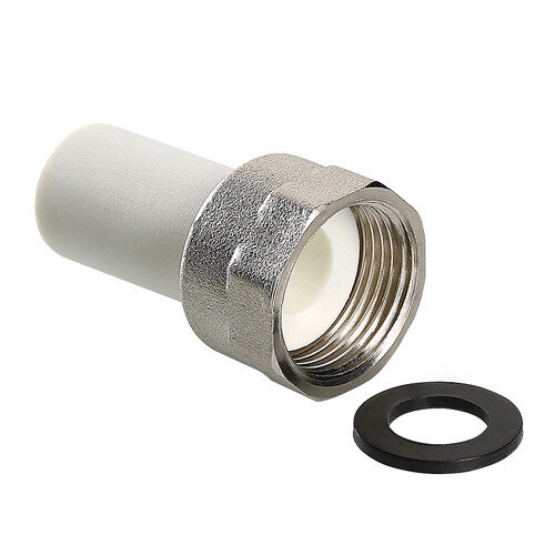 Штуцер VALTEC VTp.722 ВР 3/4" DN 20 PN 25 с накидной гайкой полипропиленовый комбинированный