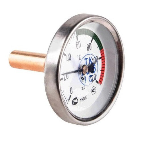Термометр биметаллический осевой Дк63 L160мм G1/2" 120С ТБП-Т ЗАВОД ТЕПЛОТЕХНИЧЕСКИХ ПРИБОРОВ