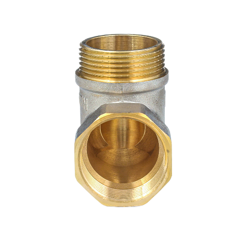 Угольник латунный Aquasfera 9006 DN 50 PN 16 резьба - 2'', покрытие -никель, с ребордой, резьбовой ВР-НР, 9006-06