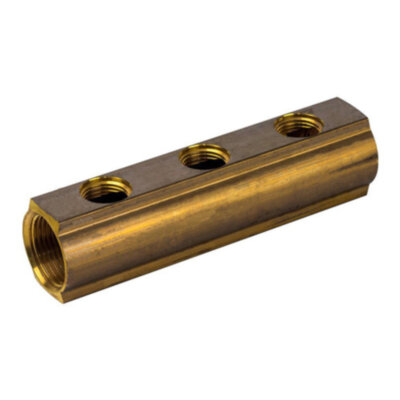 Коллектор распределительный Luxor CD 457 3 выхода ВР 1"х1/2" DN 25 PN 10 без регулировки