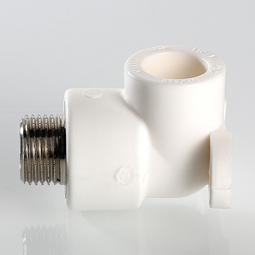 Угольник 90 градусов VALTEC VTp.755 НР 1/2" DN 20x15 PN 25 с креплением полипропиленовый комбинированный 3