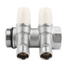Коллектор распределительный Tiemme Maxima 1860022 2 отвода ВР-НР 1"х1/2" DN 25 PN 10 с регулирующими клапанами модульный 2