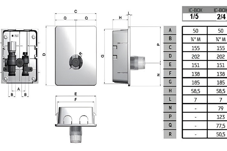 Монтажный комплект VALTEC VT.ICBOX.5.0 НР 3/4" PN 10 терморегулирующий 4