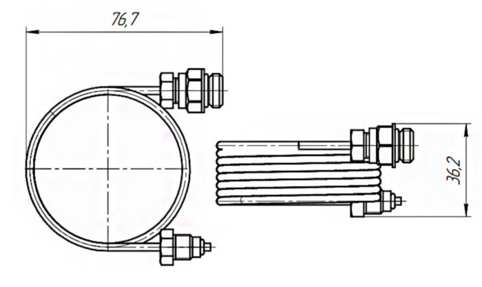 Импульсная трубка Valtec VT.AEQF.01 PN 25 с адаптером 1/4" для автоматических регуляторов перепада давления VT.040, VT.041