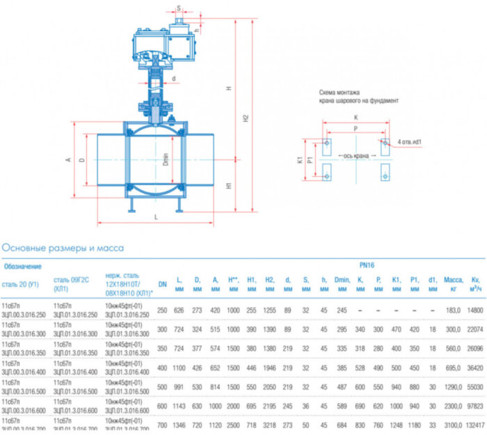 Кран шаровой подземный Маршал 11с67п GAS PRO 3ЦП.00.3 DN 250 PN 16 полнопроходной под приварку