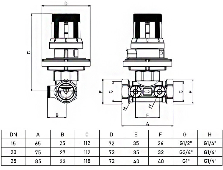Автоматический регулятор перепада давления Valtec VT.041.G 1/2" DN 15 PN 25, 50-300 мбар 2