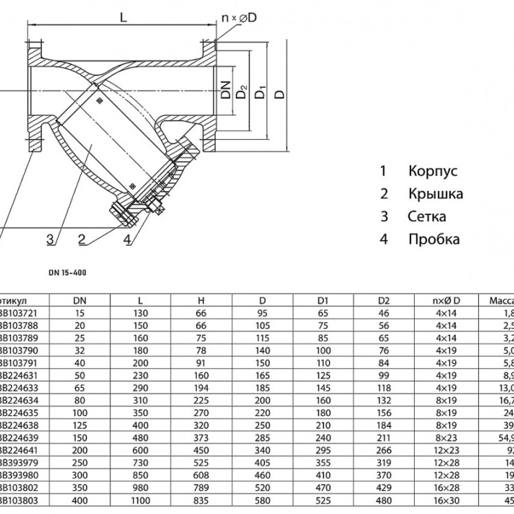Фильтр сетчатый ADL IS16 DN 80 PN 16 чугунный фланцевый BM03B224634 2