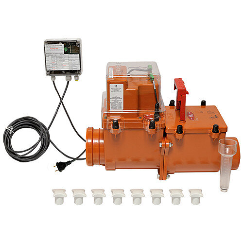 Канализационный затвор с эл. приводом и подключением к компьютеру HL710.2EPC DN110 с 2-мя монтажными люками, горизонтальный выпуск