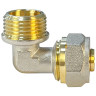 Угольник обжимной VALFEX VF.353.N НР 3/4" Ду 20 Ру 25 переход на наружную резьбу, никелированный латунный 3