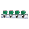 Коллектор распределительный STOUT SMB 6849 4 отвода ВР-НР 1"х1/2" DN 25 PN 16 с регулирующими клапанами плоское уплотнение 2