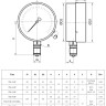 Манометр РОСМА ТМ-610Р.00 (0...2,5 кгс/см2) Дкорп=150мм кл. 1,5 M20x1,5 общетехнический радиальный 00000006977 2