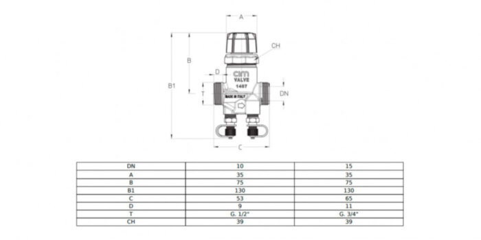 Клапан Cim 717LF Ду 15 Ру 25 балансировочный Cimberio