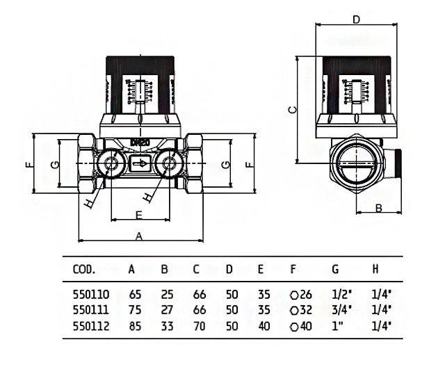 Клапан запорно-регулирующий Valtec VT.042.G 1" DN 25 PN 25 2