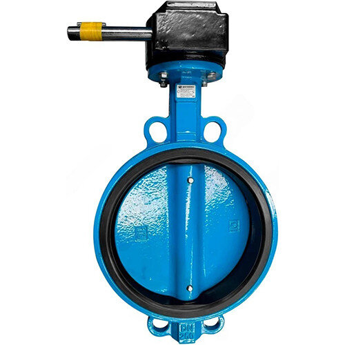 Затвор дисковый чугунный Benarmo DN 250 PN 10/16 поворотный межфланцевый с редуктором Рус