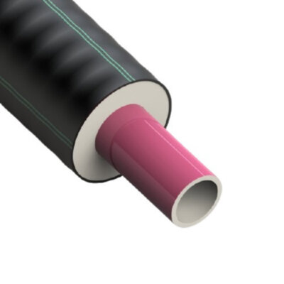 Гибкая труба в ППУ изоляции ИЗОПРОФЛЕКС-95 ПЭ-Х 0,6 МПа 75/125