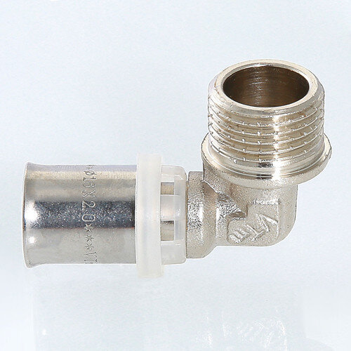 Угольник 90 градусов VALTEC VTm.253 НР 3/4" DN 16x20 PN 10 латунный никелированный