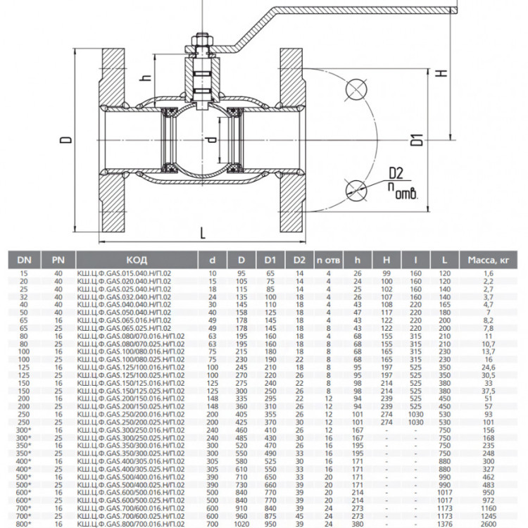 Кран шаровой цельносварной LD КШ.Ц.Ф.GAS.150/125.025.Н/П.02 Ду 150/125 Ру 25 стальной неполнопроходный фланцевый 2
