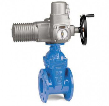 Задвижка AVK 15/42 DN 350 PN 10 фланцевая клиновая чугунная с электроприводом AUMA с обрезиненным клином