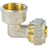 Угольник обжимной VALFEX VF.352.N ВР 3/4" Ду 20 Ру 25 переход на внутреннюю резьбу, никелированный латунный 3